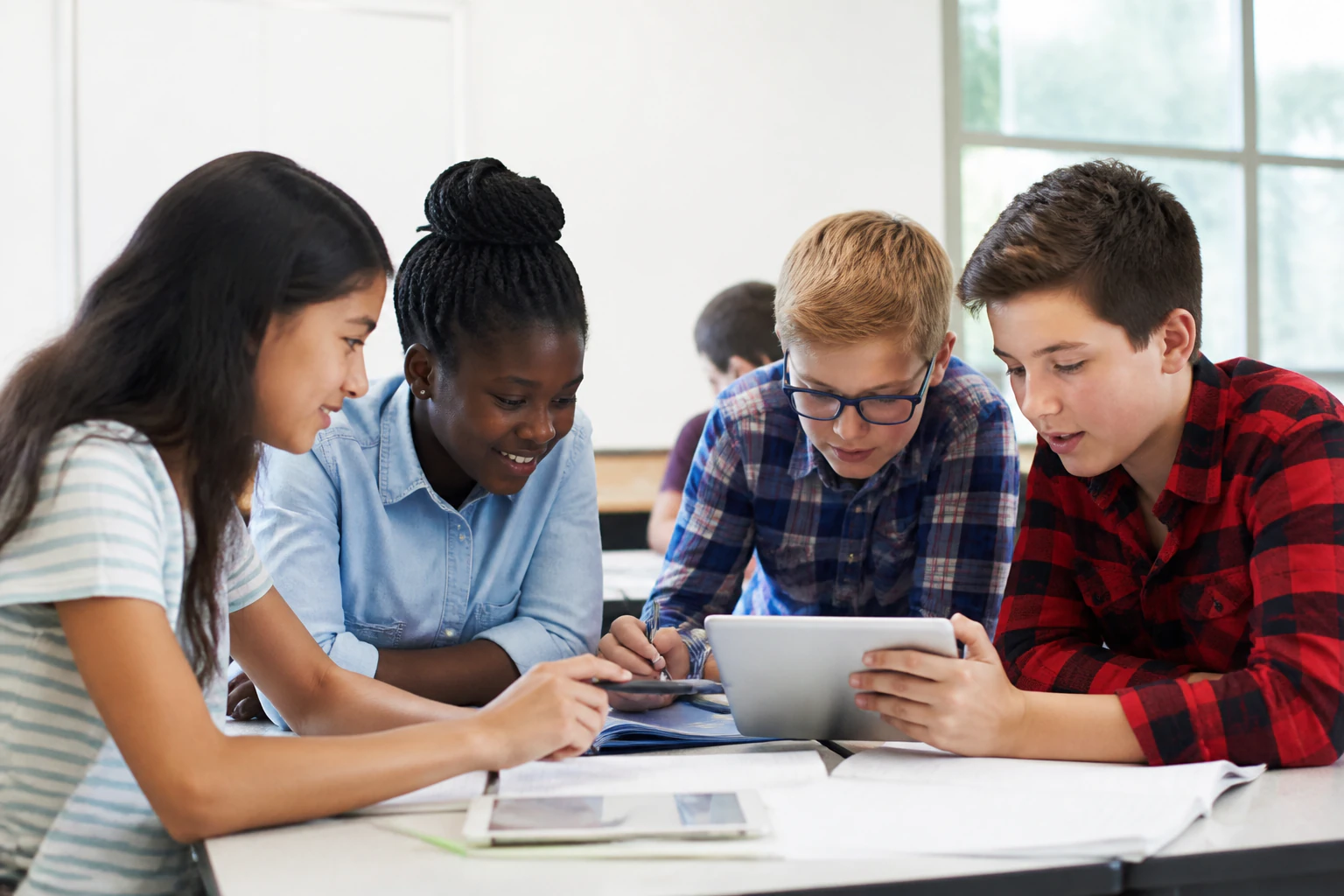 Students studying together